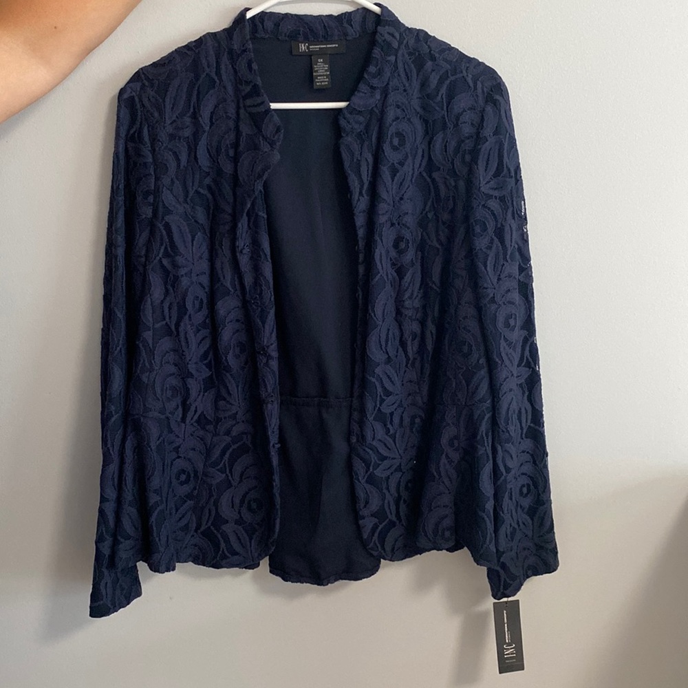 Navy Blue Blazer With Texture